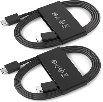 3ft USB C to USB C Cable for Samsung 25W/3A Type C Fast Charging Cord 1M for Samsung Galaxy S25 Ultra S24 S23 S22 S21 FE/A17 A16 A15 A14 A26 A36 A56/Note20 10 Tab S10 S9 Phone Charger Cord 2 Pack