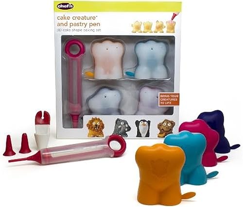Chef'n Criatura de pastel y pluma de pastelería 3-D forma de pastel conjunto para hornear
