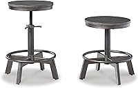 Vista 1 de Signature Design by Ashley Torjin Taburete industrial de altura de mostrador, 2 unidades, gris