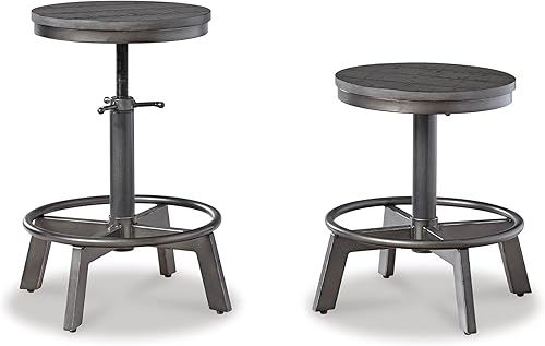 Signature Design by Ashley Torjin Taburete industrial de altura de mostrador, 2 unidades, gris