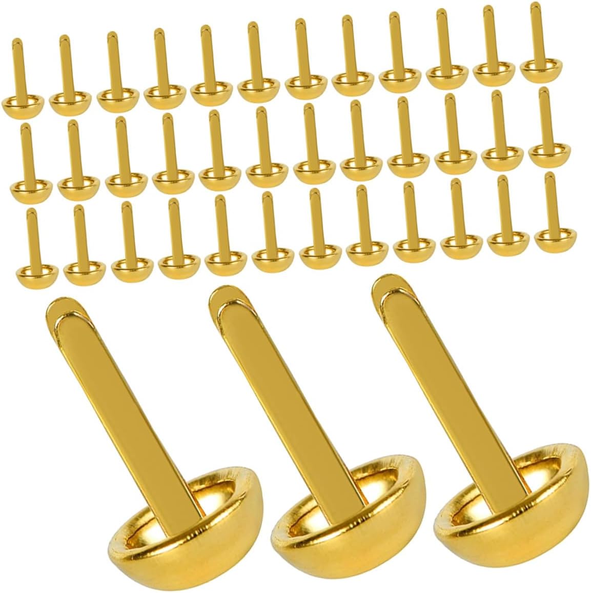 Alipis 300pcs Round Paper Fasteners Brads for Crafts and Scrapbooking, Mini Metal Brads with Two Prongs in Gold for DIY Art Projects and School Use