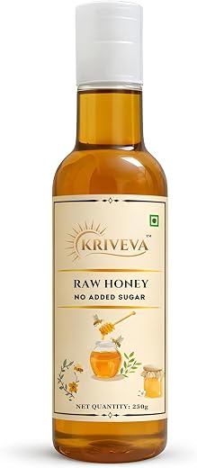 Kriveva Premium Raw Honey, 250g Pack | 100% Pure, Unheated, Lab Tested | Strengthens Immunity | No Added Sugar, No Preserv...