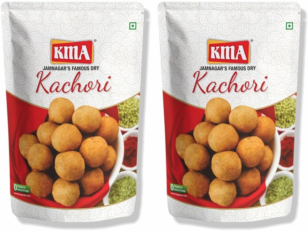 KMA Dry Kachori 500G (Combo Of 2 X 250G) | Jamnagar's Famous Kachauri | Crispy & Delicious Gujarati Snack Stuffed With Sweet & Spicy Mixture Filling | Authentic Jamnagari Kachoris | India's Favourite Namkeen | Ready To Eat Tea-time Snacks | Fresh Jain Farsan | No Cholesterol | No Transfat
