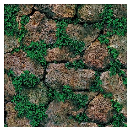 JAAMSO ROYALS Green Grass with Stone Wall Papers for Home, Brick Wallpaper, Home Wallpaper, Bricks Wallpaper for Wall, House Wallpaper, Home Walpaper, Stick Wallpapers for Walls (200CM x 45CM)