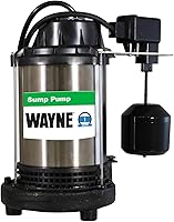 Wayne CDU1000ET 1 HP Submersible Sump Pump - 6100 GPH Cast Iron & Stainless Steel, Ultra-Quiet, 5-Year Warranty