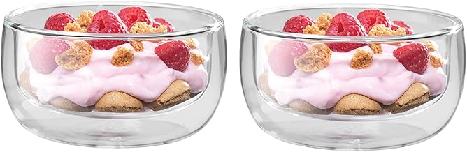 ZWILLING Sorrento Double Wall Dessert Glasses 2 Piece Set - Dessert Tumbler Cup, Appetizer Serving Bowl, Parfait Appetizer Cup, Mini Dessert Cup, Dishwasher Safe