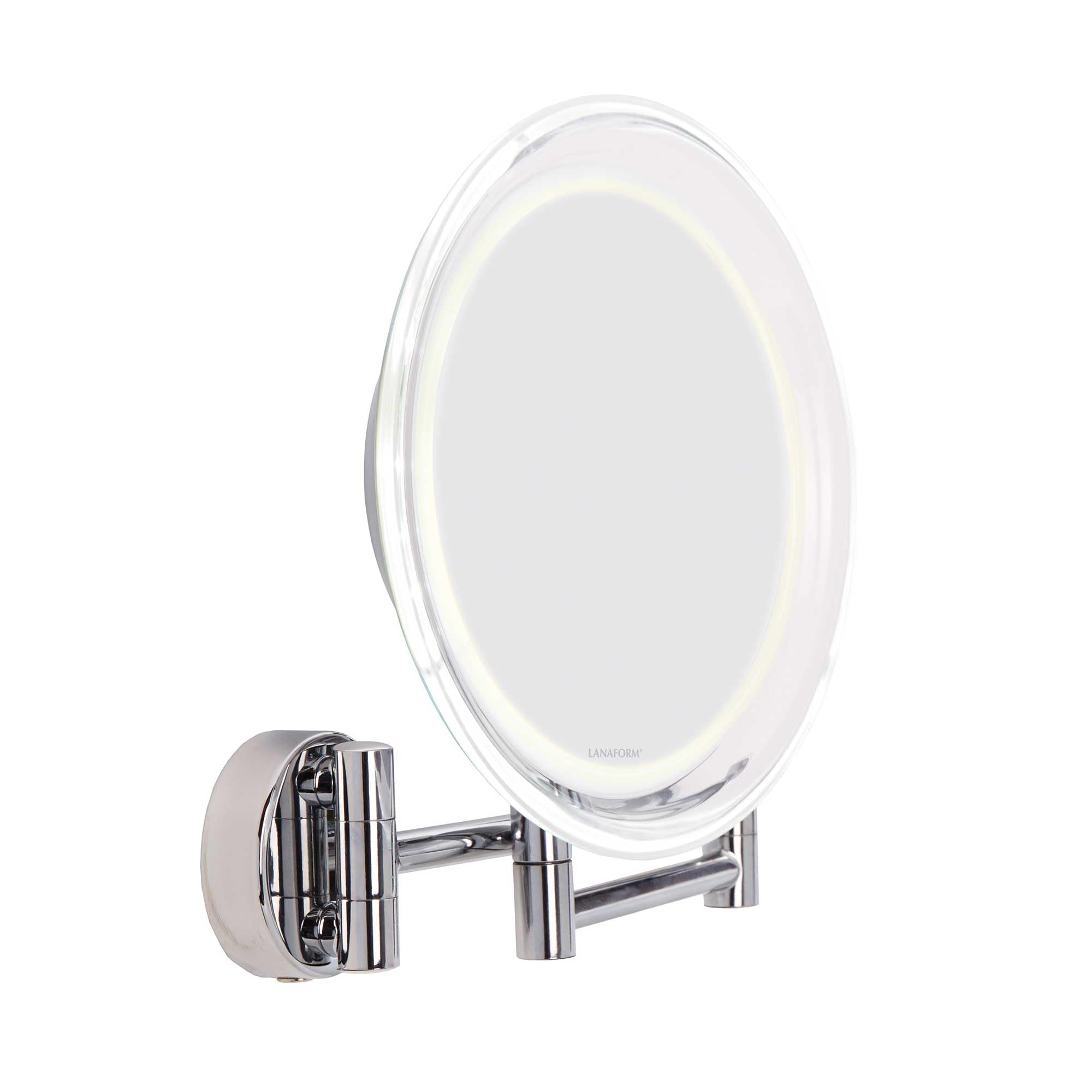 Miroir éclairé mural Lanaform grossissant x10 idéal comme miroir salle de bain