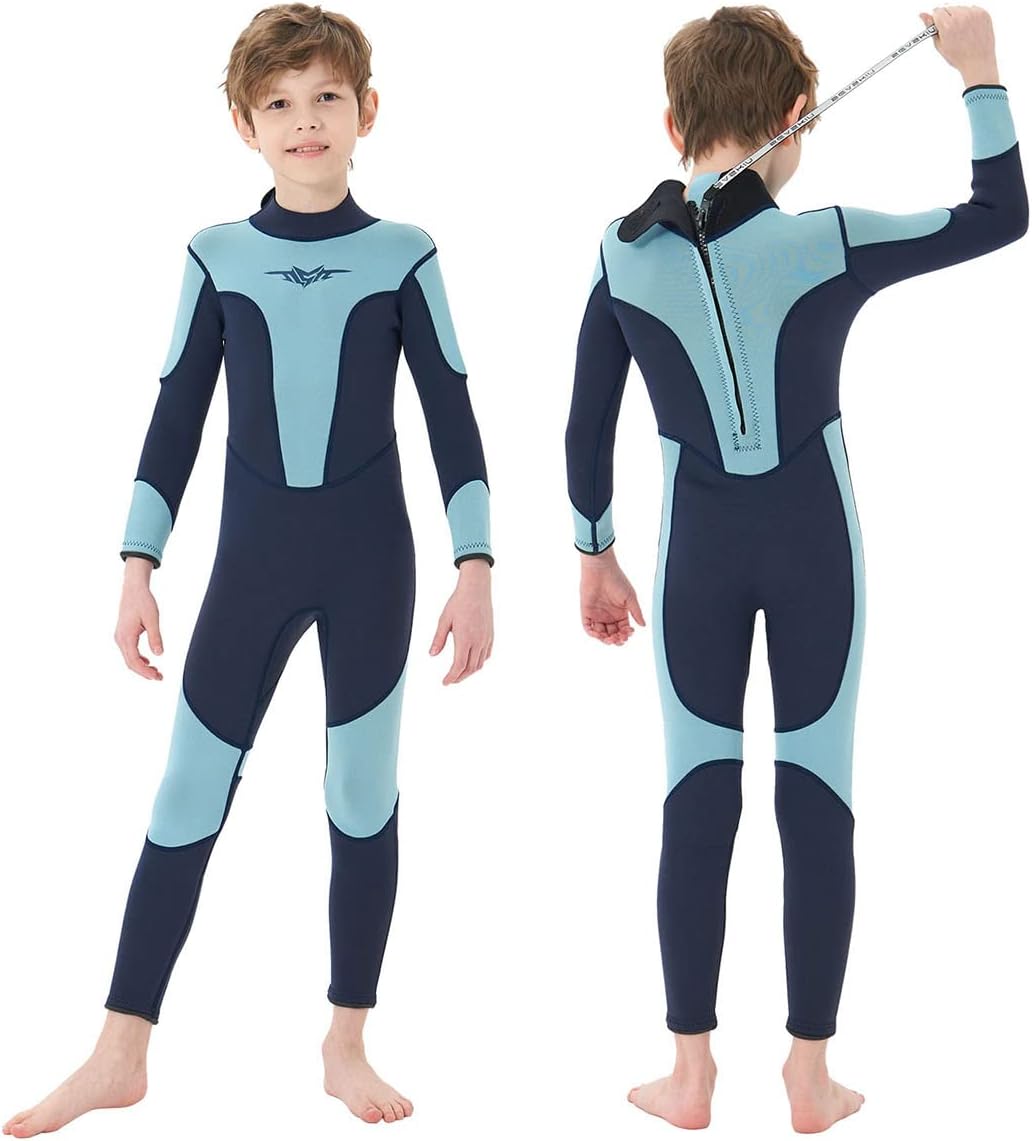 Kids Wetsuit for Boys Girls Toddler 3mm Neoprene Wet Suits Back Zip Thermal Swimsuits for Swimming Diving Surfing