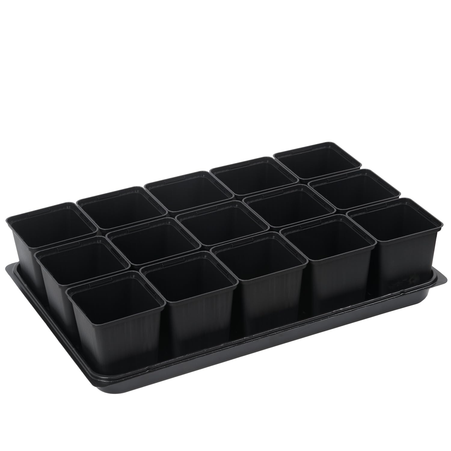 Tymar 15x Anzuchttöpfe mit Untersetzer, Blumentopf mit Pflanzschalen, mit Tablett, Shuttle-Trageschalen (Anzuchttöpfe 9x9 + Untersetzer, 1 Pack)