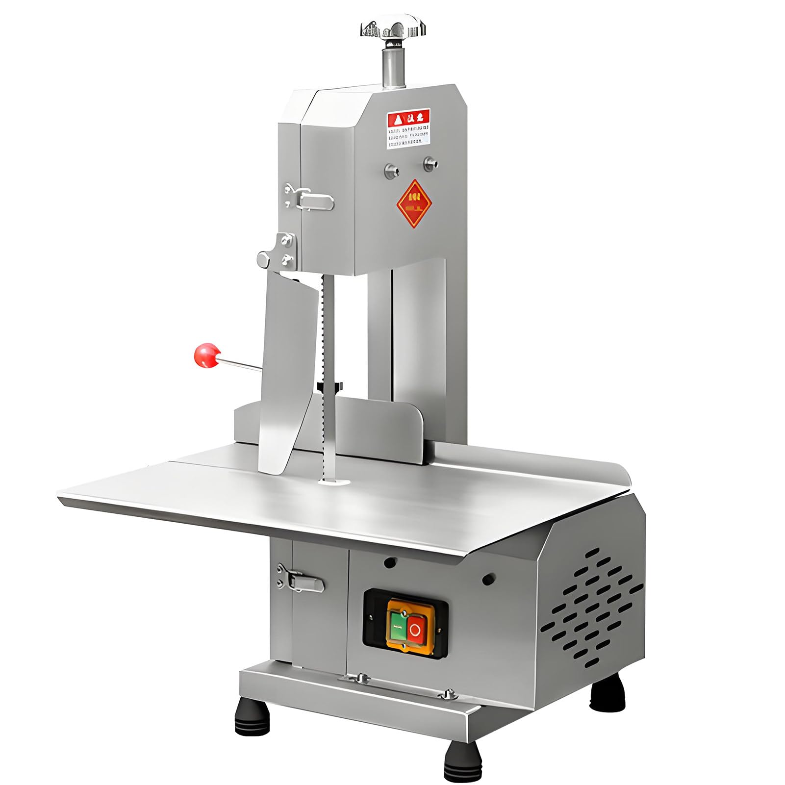 FHRKA Electric Meat Band Saw Machine for Bone Cutting,Commercial Meat with 5 Blades,Cutting Height 0-210mm,Cutting Width 0-130mm