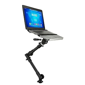 Mount-It! Car Laptop Mount | No-Drill Laptop Vehicle Mount for Truck & Van Use at Front Passenger Seat | Adjustable Height Fits 12-15.4 Inch Screens, 9 Lbs Capacity, Full Motion and Lockable Joints