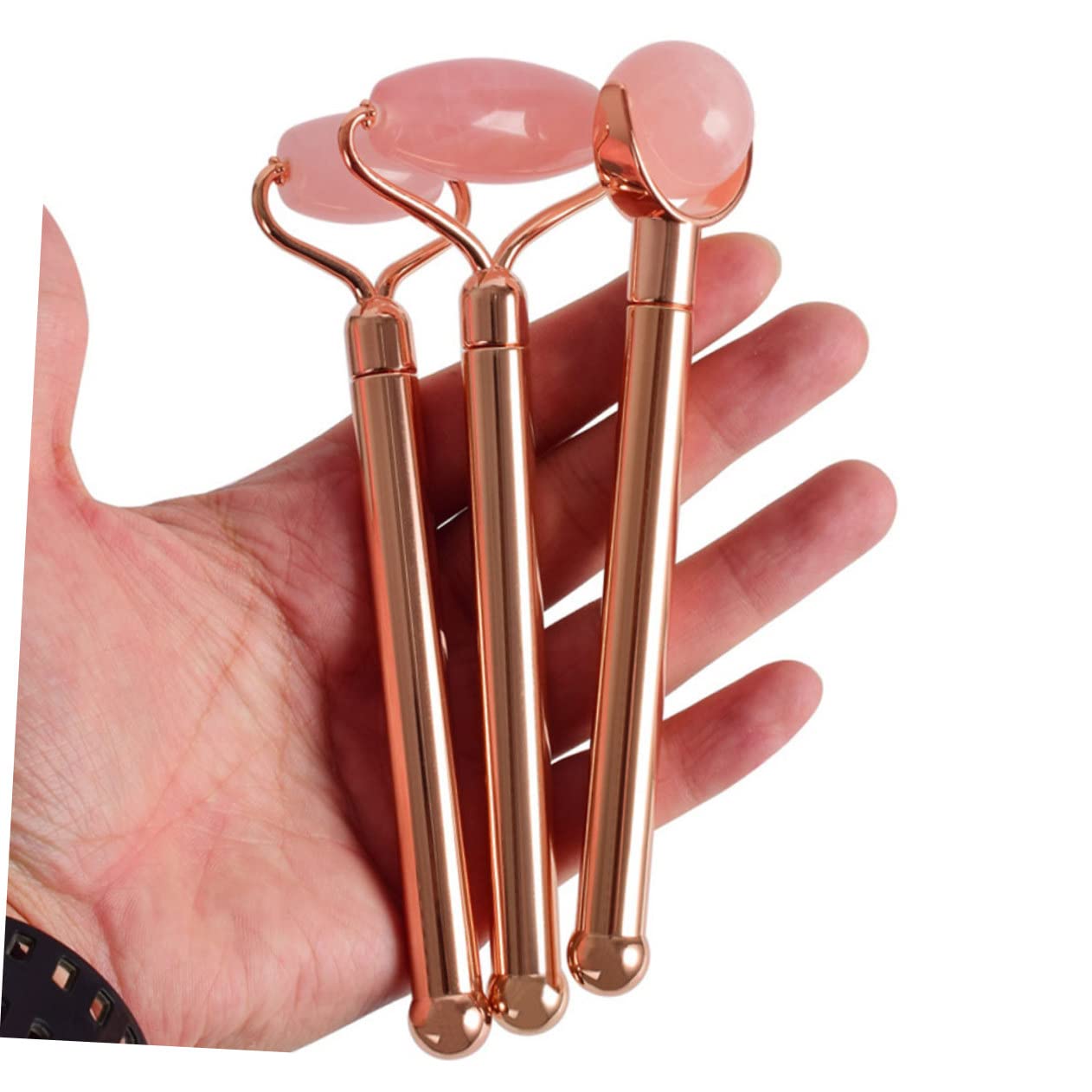 CALLARON 1 Satz Jade Face Massage Roller mit Aufsätzen für Effektive Gesichtsmassage Nacken und Rückenentspannung Beauty Werkzeug für Zuhause und Reisen