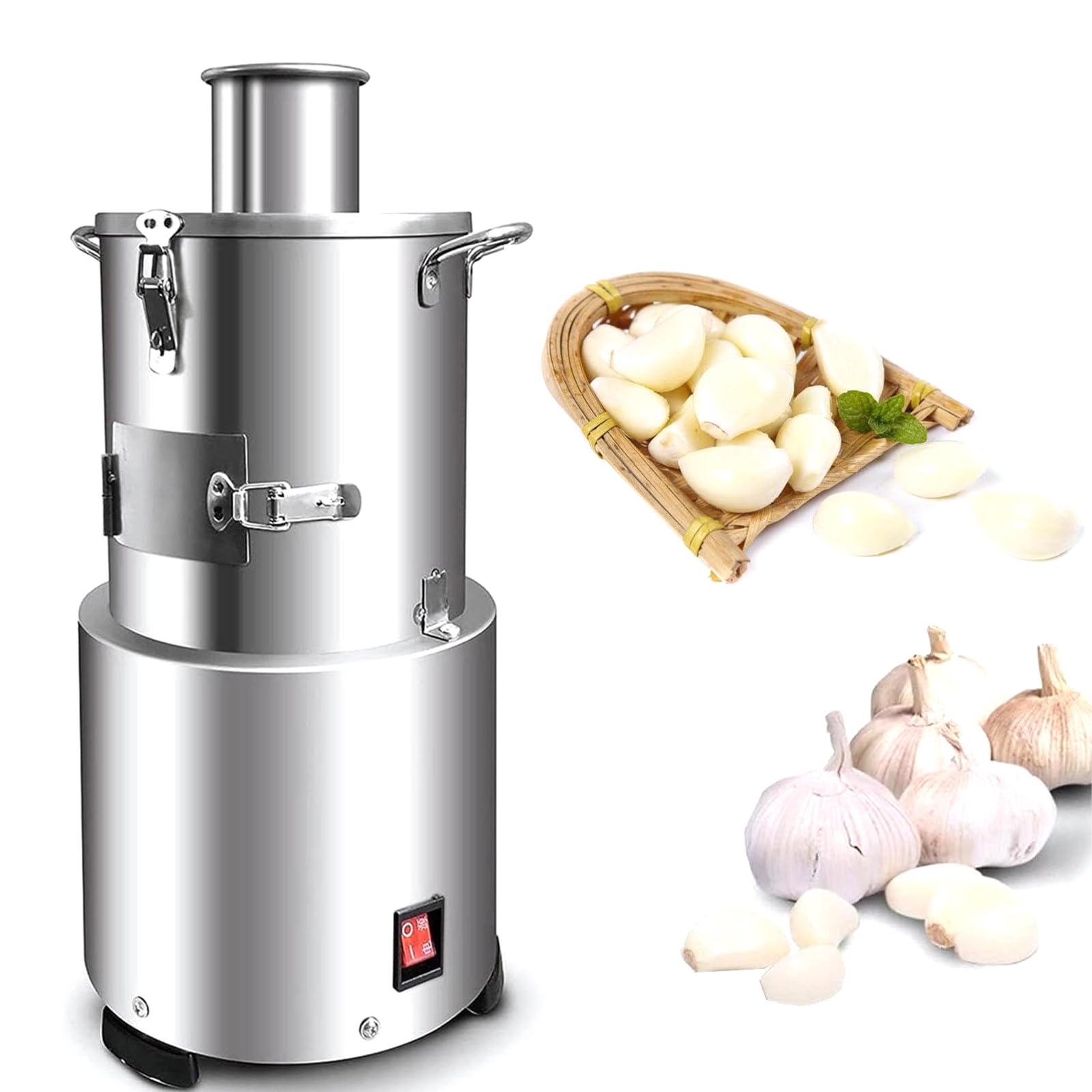 Adtzpc 200W Automatic Garlic Peeler, 30kg/H Commercial Garlic Peeling Machine, Garlic Separating Machine, Peeled Fast And Labor-saving, Quick Heat Dissipation for Restaurants, Canteens, Hotels