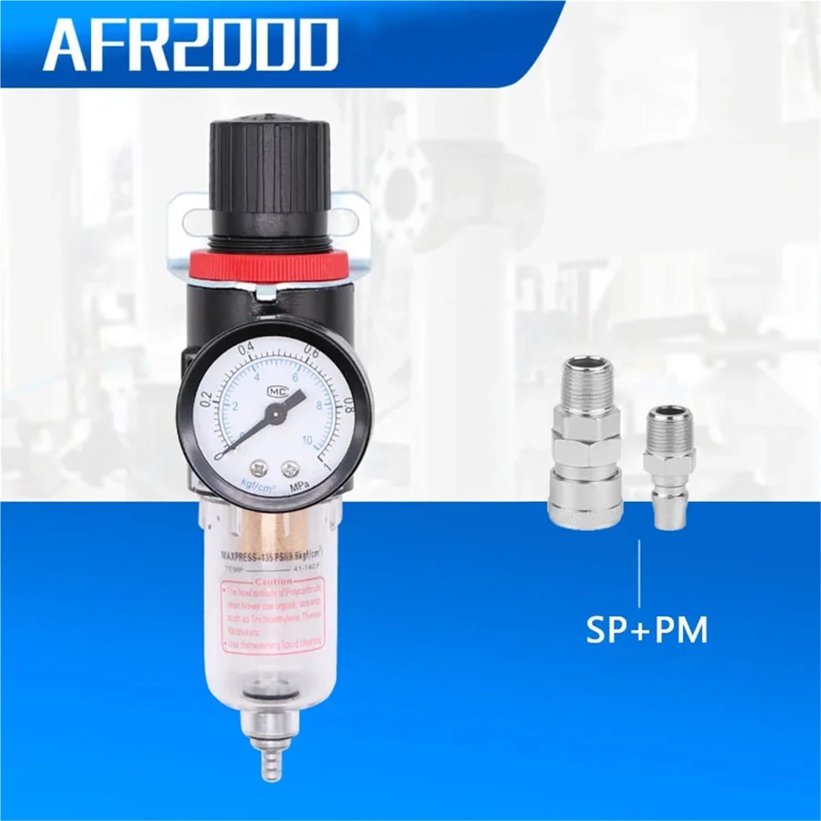 5 sztuk AFR2000 Filtr do opon Jednostka uzdatniania powietrza Regulator ciśnienia Manometr do sprężarki powietrza Filtr powietrza Separator wilgoci i oleju(AFR-200w SM)
