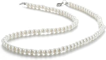 Mens Pearl Necklace White Pearl Choker Necklaces,6/8 mm Big Pearls Necklace 16/18/20/22/24 Inch Length, Birthday Gift Jewellery for Men Women