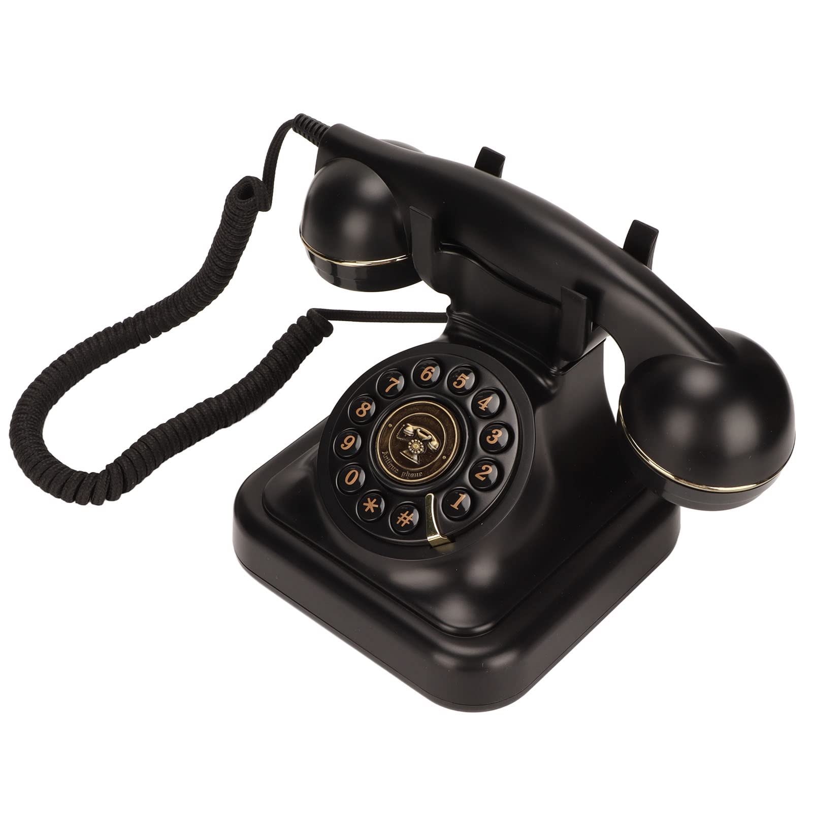 Teléfono Fijo Retro con Micrófono HD Grande, Botones de Disco Texturizados, Diseño Retro Simple y Duro para Decoración del Hogar o la Oficina, Más Adecuado para Llamadas con