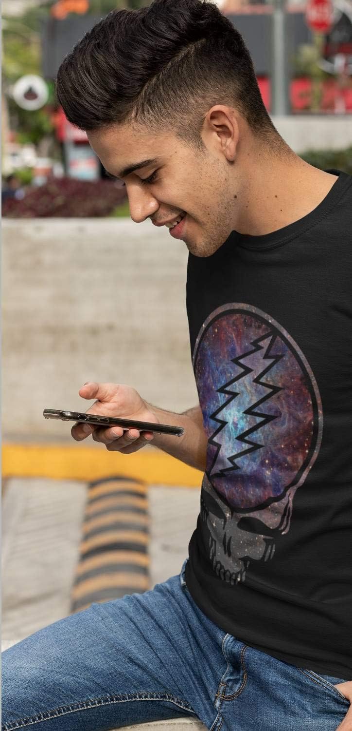 Ripple Junction Grateful Dead Men's Short Sleeve T-Shirt Steal Your Face Stealie Cosmic Space Stars Officially Licensed - Image 4