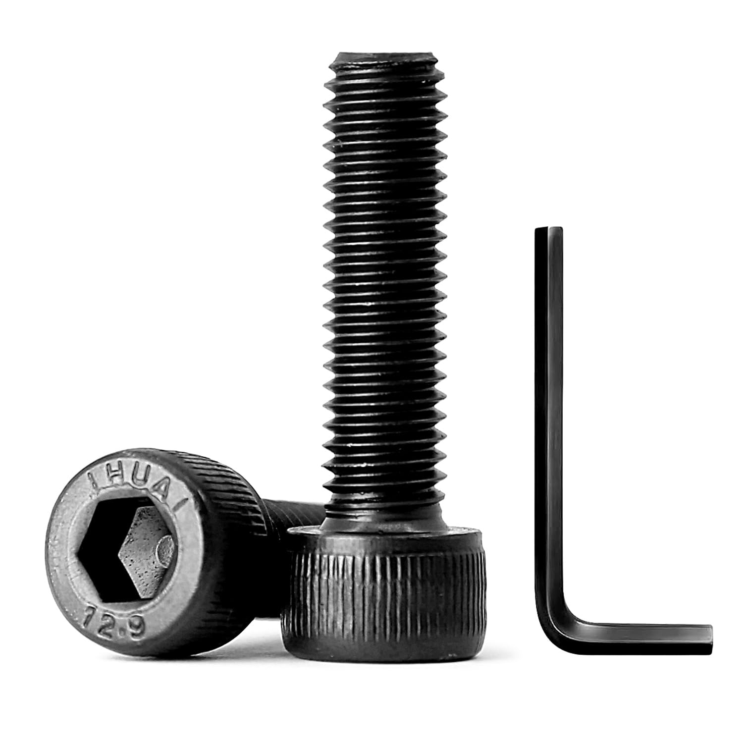 M4-0.7 x 6mm Socket Head Cap Screws Bolts, Allen Drive, 12.9 Alloy Steel, Full Thread, Black Oxide, 30 PCS (with Hex Spanner)