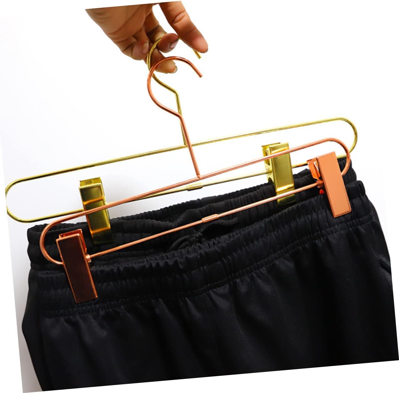 MAGICLULU 3pcs Metal Retractable Pants Rack Drying Rack Storage Hanger Non-Slip Arms Multi-Function Hangers for Wardrobe Closet Kitchen and Home