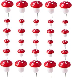 Diy Cake Picks 30pcs Mushroom Accessories Little Mushrooms for Cupcake Decorations