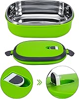 Vista 5 de LIZEALUCKY Lonchera térmica Bento con aislamiento térmico de acero inoxidable, contenedor de alimentos a prueba de fugas para adultos, caja
