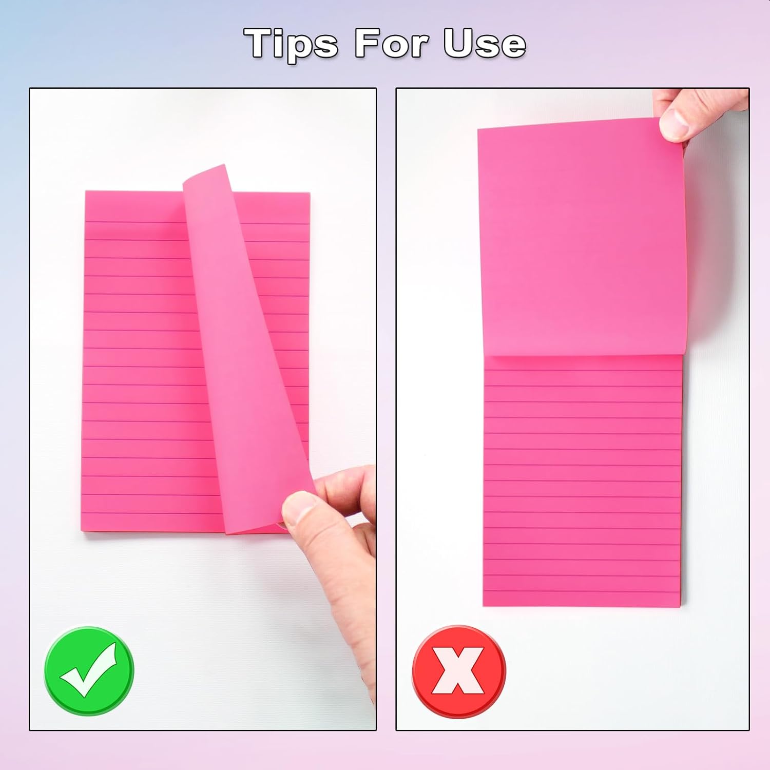 9 Pack Lined Sticky Notes 4X6 in Post Sticky Notes with Lines, Large Ruled Post Sticky Colorful Super Sticking Power Memo Pads Strong Adhesive (Pink Themed) Light Pink, Red, Light Purple image 6 of 6 B0CKZFSCK7