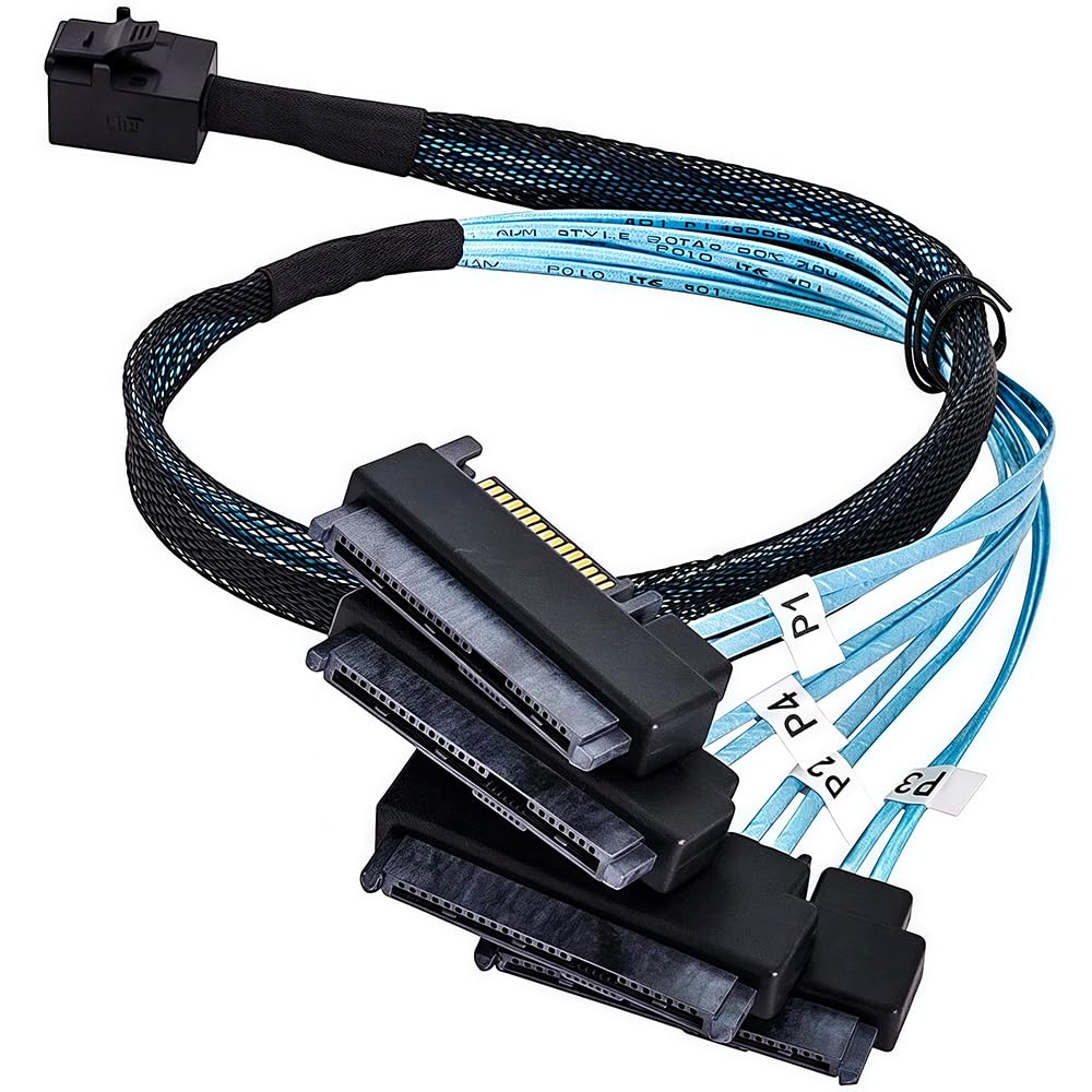 Amazon.com: SFF-8643 to 4x SFF-8482 Mini SAS HD Breakout Cable 1.6