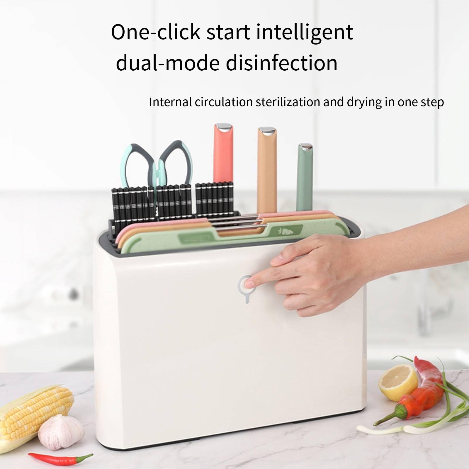 Tabla para cortar cuchillos, palillos, secador de desinfección, estante para cuchillos de desinfección de cocina, tabla para cortar de clasificación