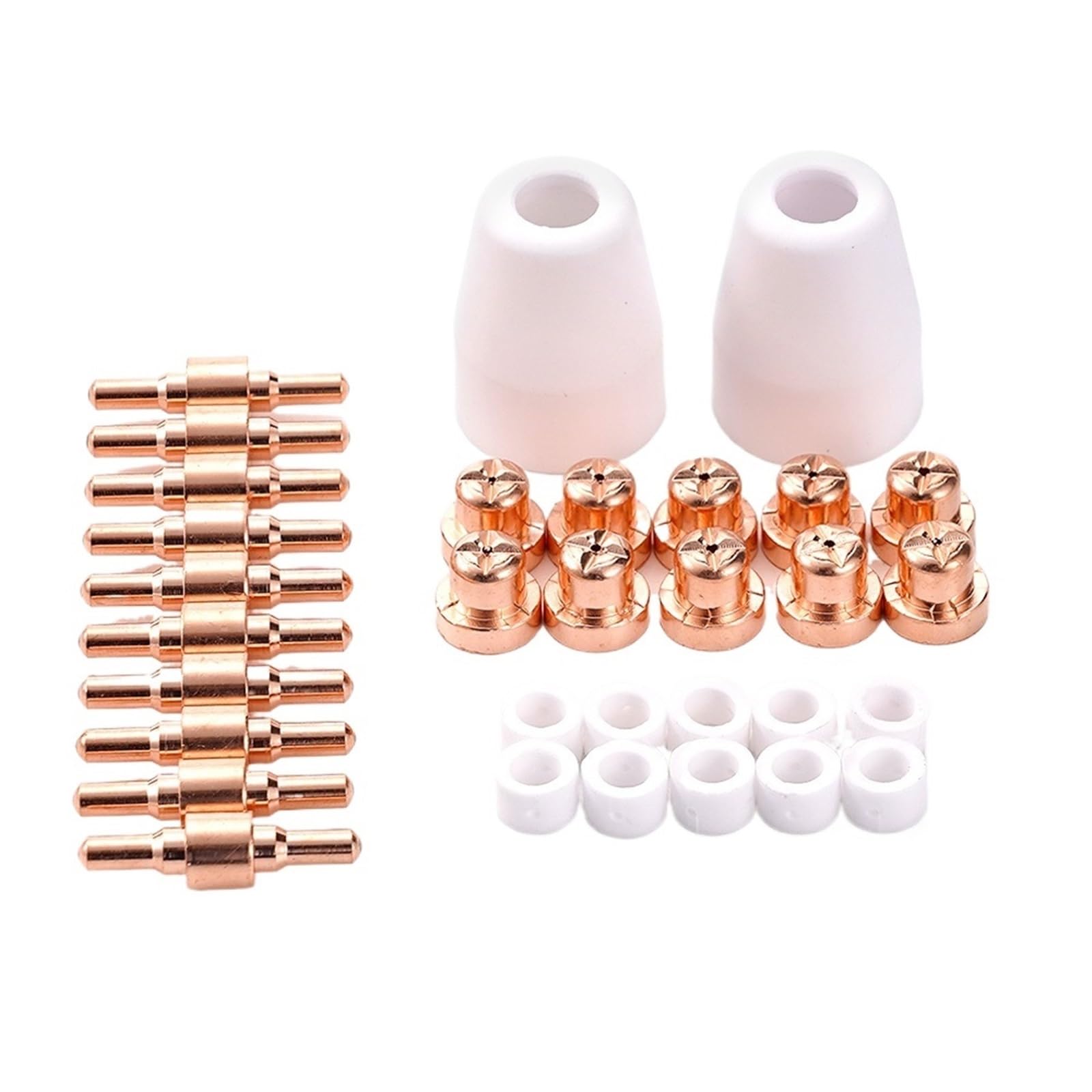 Maryear 32Pcs Plasma Cutter Consumable Pt31 Extended Nickel Plasma Cutter Tip Electrodes&Nozzles Kit 40A Pt-31 Swirl Cup Tips