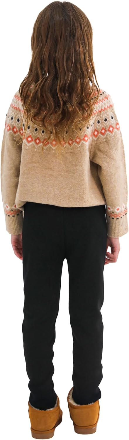 Resinta Girls Winter Fleece Lined Leggings Cotton Thick Thermal Tights Kids Soft Stretchy Pants Full Length - Image 5