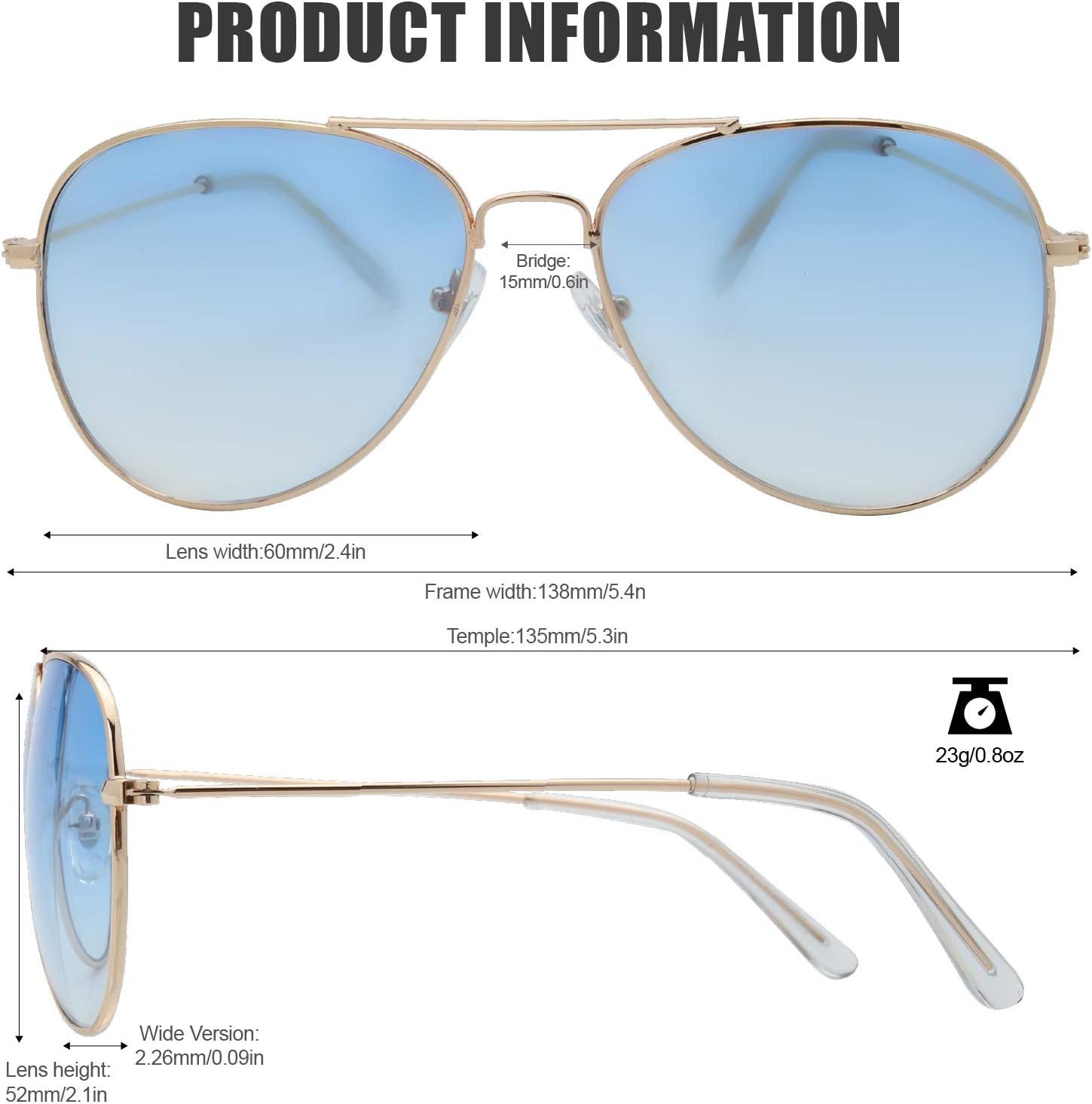 The Fresh Classic Metal Frame Mirror Lens Aviator Sunglasses with Gift Box - Image 7