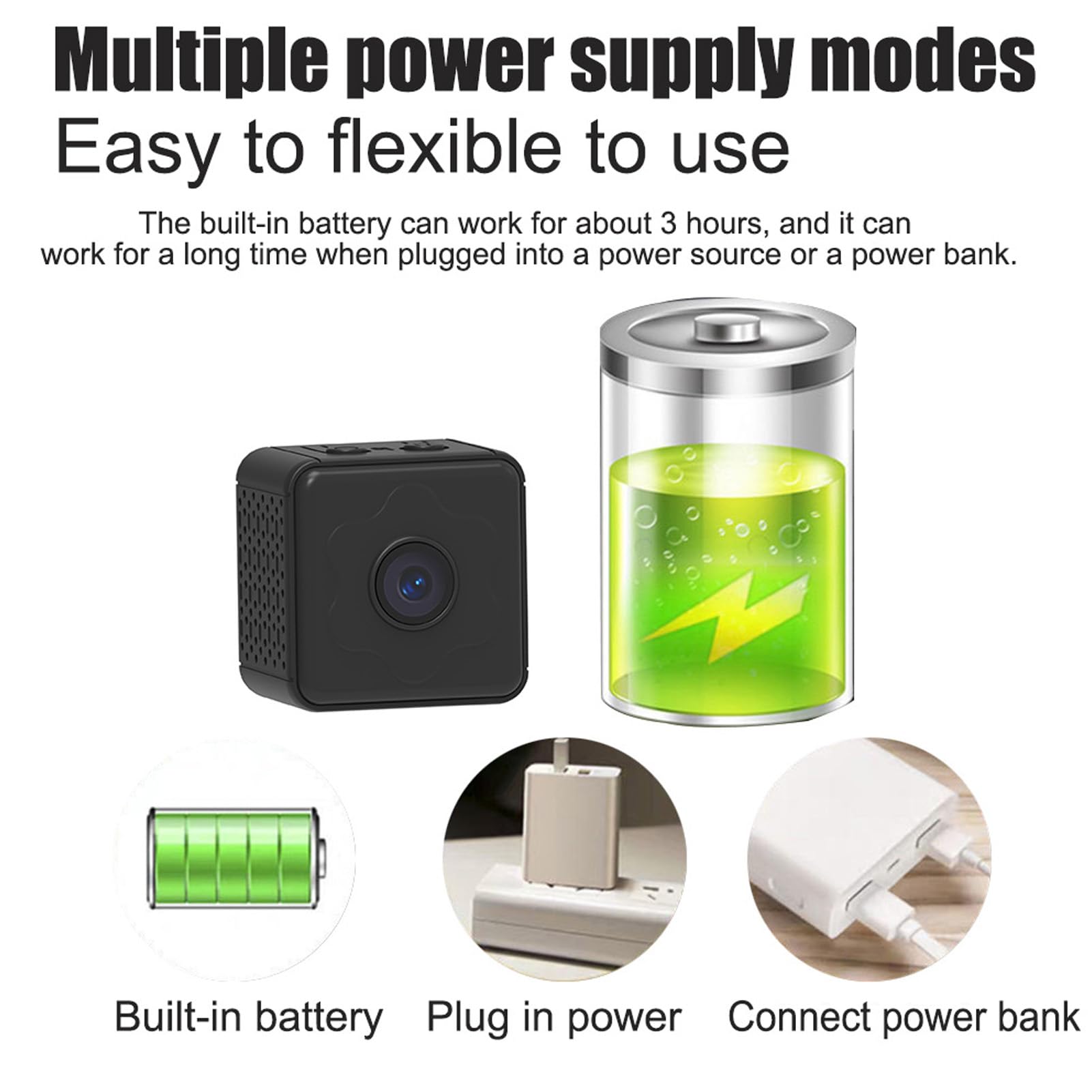 Goshyda Caméra Espion Cachée, Petite Caméra WiFi sans Fil 1080P avec Détection de Mouvement, Vision Nocturne, Conversation Bidirectionnelle, Montage Magnétique, Vidéo en Boucle, Vidéo