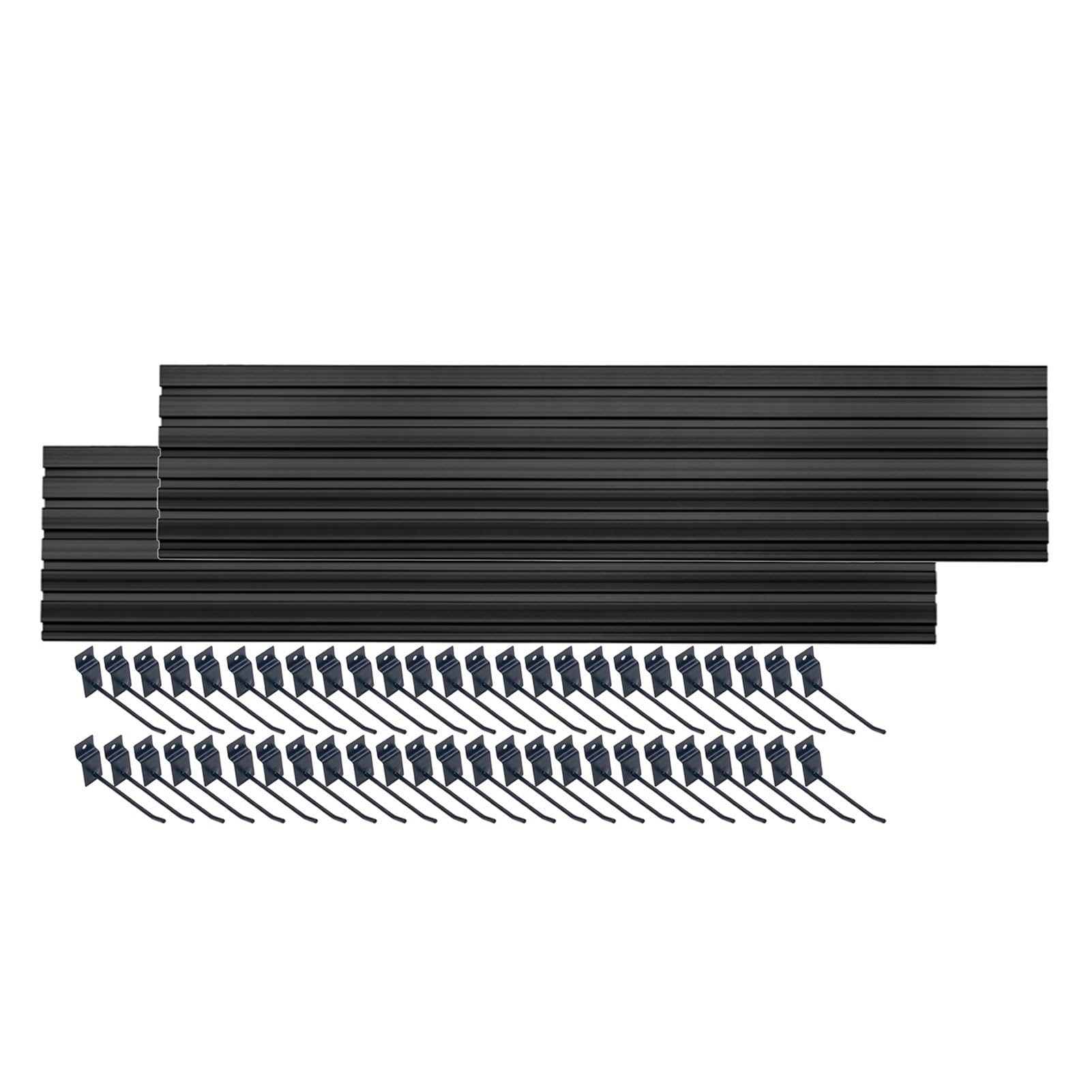Slatwall Paneel-Organizer mit 50 Haken, für Garage, Küche, Werkstatt, Einzelhandel, Laden, ineinandergreifende Lamellen, Wandverkleidung (140 x 22 cm)