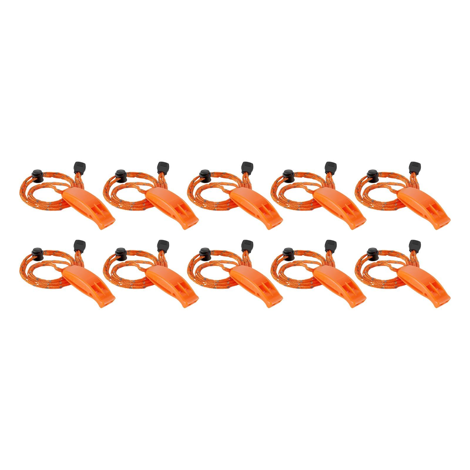 VELURA 10 Pieces Emergency Whistle Safe Whistle for Kayak Mountain Climbing Camping Orange|1 Fishing Tackle Box|Safety Whistles| Outdoor Sports-image-6