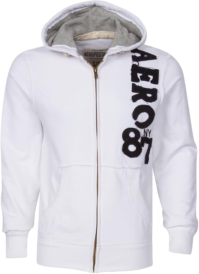 Aeropostale NY 87 sudadera con capucha para hombre blanco cierre frontal  Aeropostale NY 95.1 yard, L, Blanco : Ropa, Zapatos y Joyería - Amazon.com