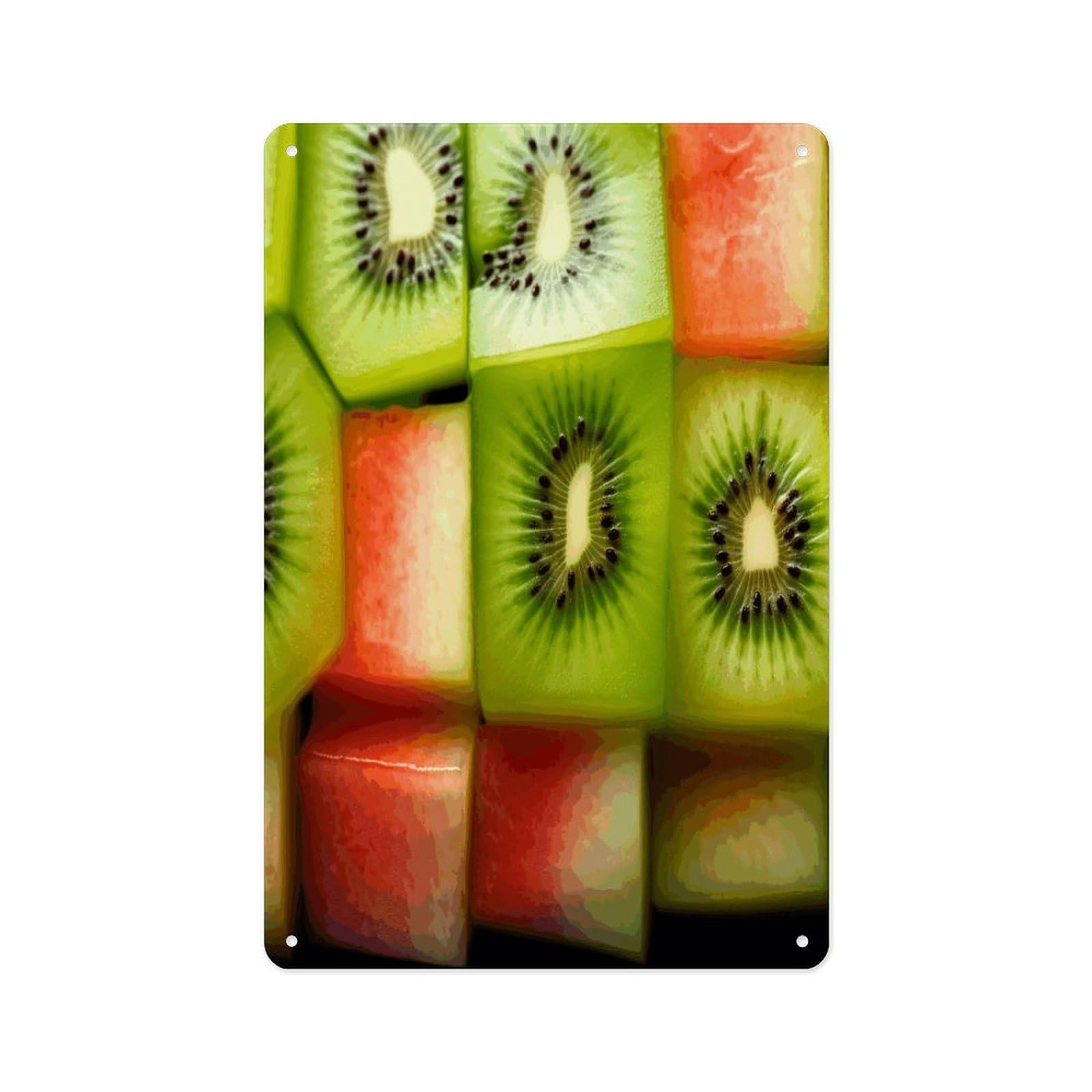 Fekiloot Style Kiwi Watermelon Wall Decor Metal Signs Tin Signs Poster