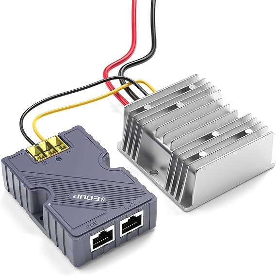 EDUP Starlink Gen2 GigE PoE Injector 150W, Schotel Kabel Adapter naar RJ45, DC Step UP Converter 12V naar 48V, Werk voor Starlink Dish V2 Internet Kit Satelliet Netwerk