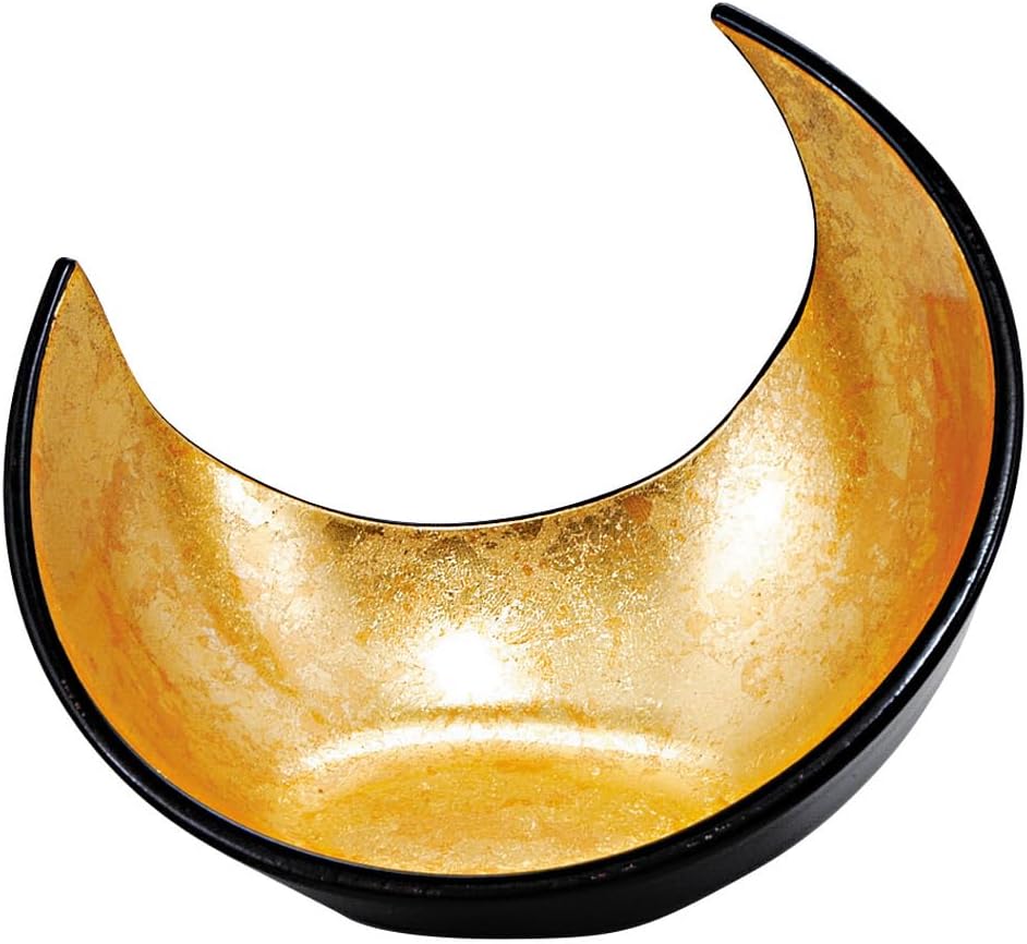 ［Ａ］三日月盛器二色金箔[15.8&times;11.6&times;12.6cm] | 盛器