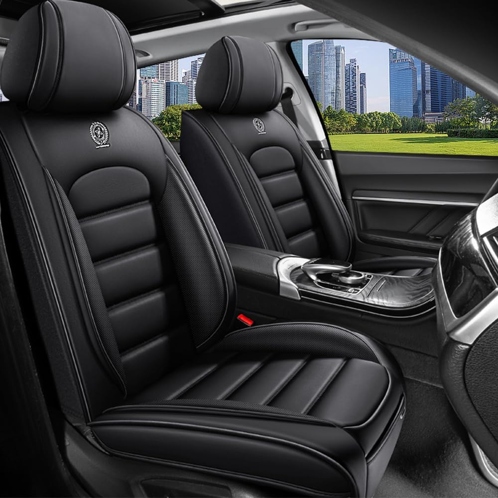 Car Seat Covers for Dodge Durango 2004-2025 2026 Durable Leather Seat Cover Waterproof Anti-Slip Seat Covers All Weather Car Seat Automotive Seat Protector(2 Seats,Black&Red-Standard)