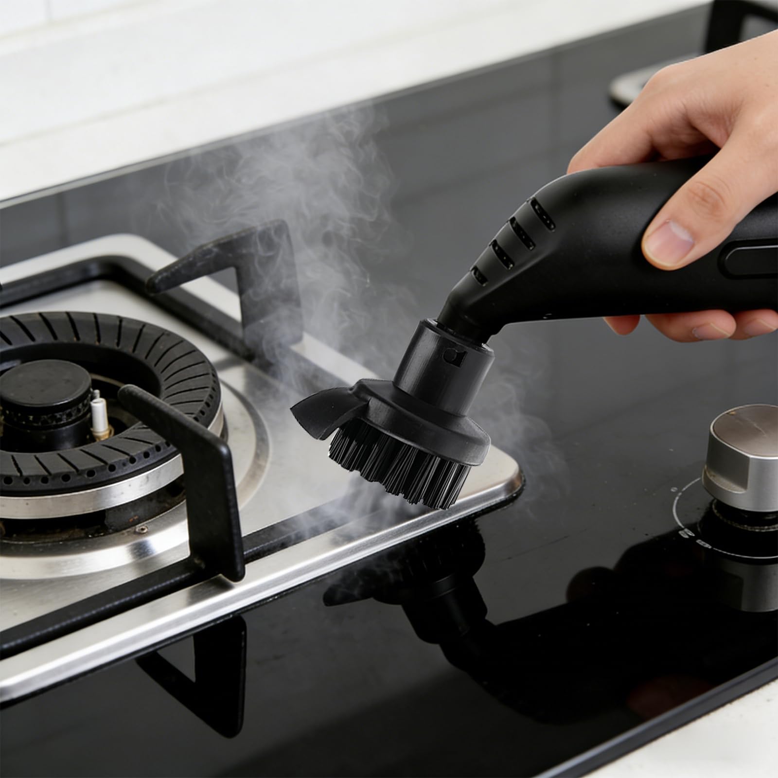 10 piezas Accesorios kar cher, accesorios Limpieza de Vapor para Kär cher SC1 SC3 SC5 SC4 SC2, piezas de repuesto con boquilla alargadora, cepillos redondos y boquilla para juntas