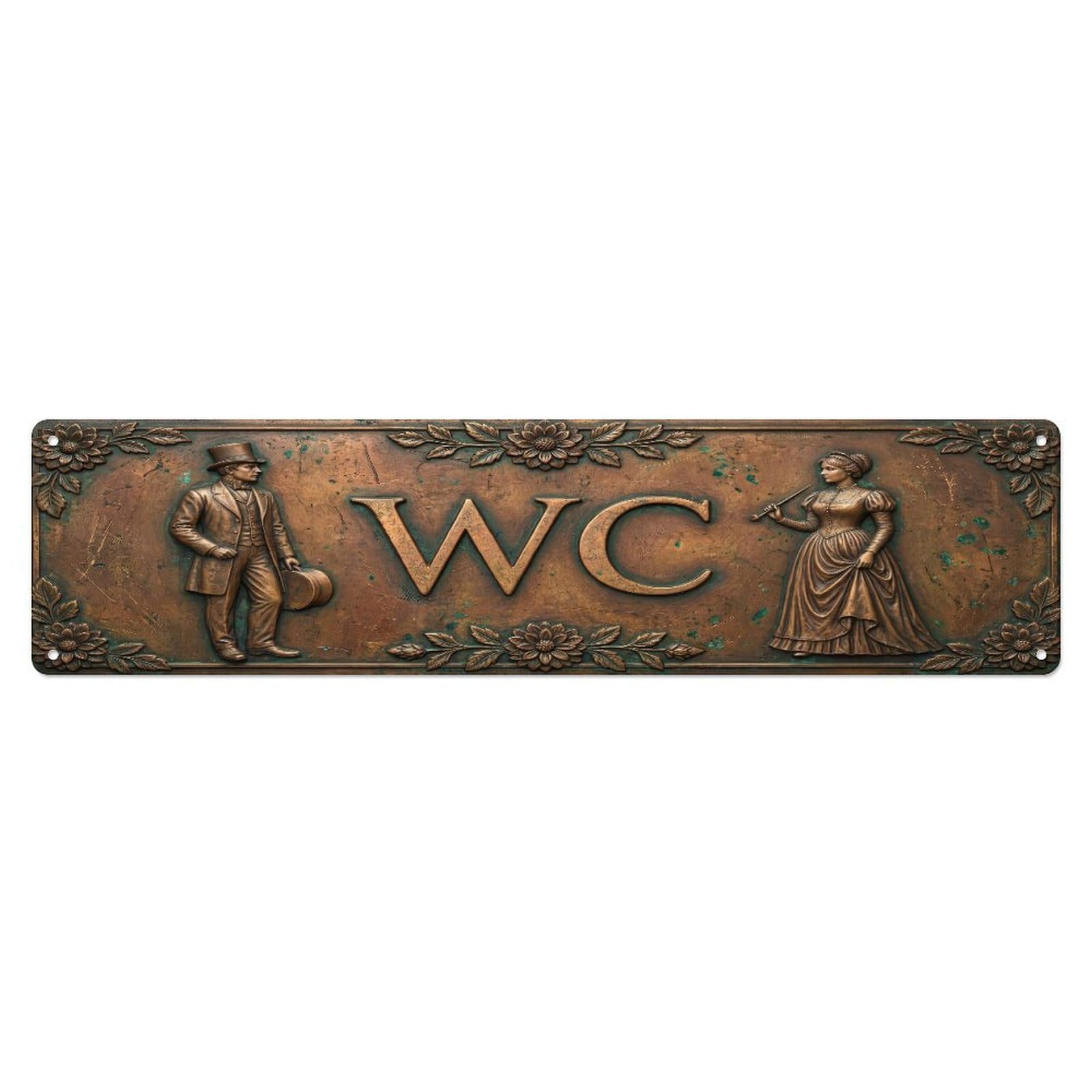 Tgrcjimh Style Metal Tin Sign Vintage Victorian Decor Wc Toilet Traditional