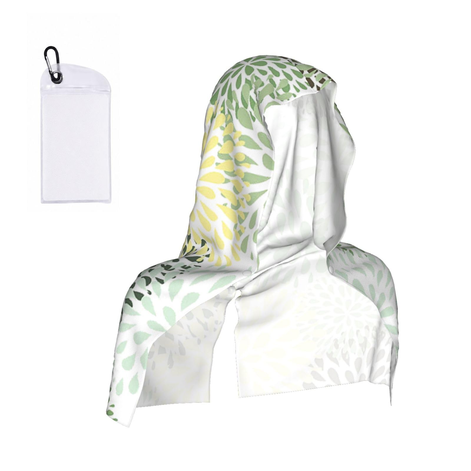 EZDLOWVBA Petals Garden Leaves Print 2 Pack Cooling Hoodie Towels,Sports Headscarf, Neck Wrap Scarf,Breathable Cooling Towel For Neck And Face, Travel, Swimming, Training
