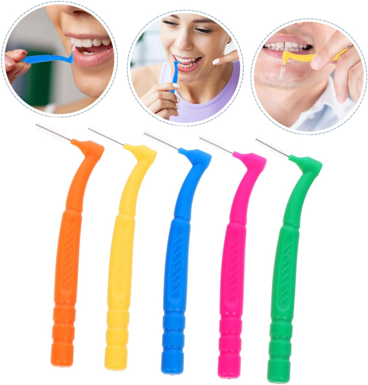 CALLARON 1set Interdental Brush Oral Tooth Gaps Compact Interdental Toothbrush Cleaner Brush Easy Small Soft Teeth Gum Cleaning Brush Shaped Manual Toothbrush Multipack Nylon Wool 30pcs