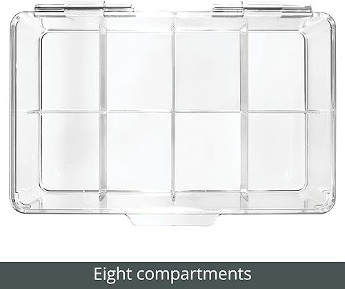 Miniatura 6 de mDesign Caja de almacenamiento de plástico para primeros auxilios con tapa superior transparente para baño, cocina, armario, cajón, organiza