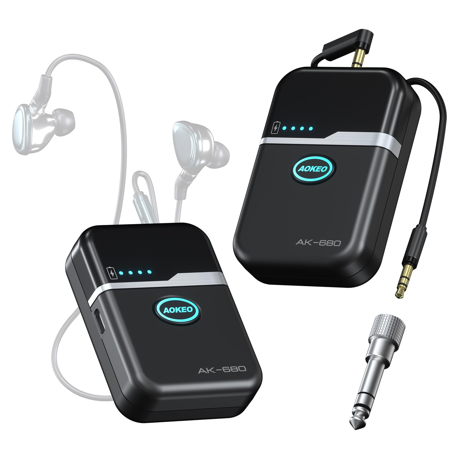 Aokeo Wireless in Ear Monitor System, 5.8G Stereo IEM System Low Latency