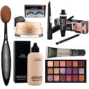 Cosmac Professional Makeup Combo Kit Waterproof Natural Foundation, Primer, Eyeliner, Mascara, Eyebrow Pencil, Loss Face Powder, Eyeshadow 18 Shades With Brush And Eyelashes - Set Of 9 gallery image