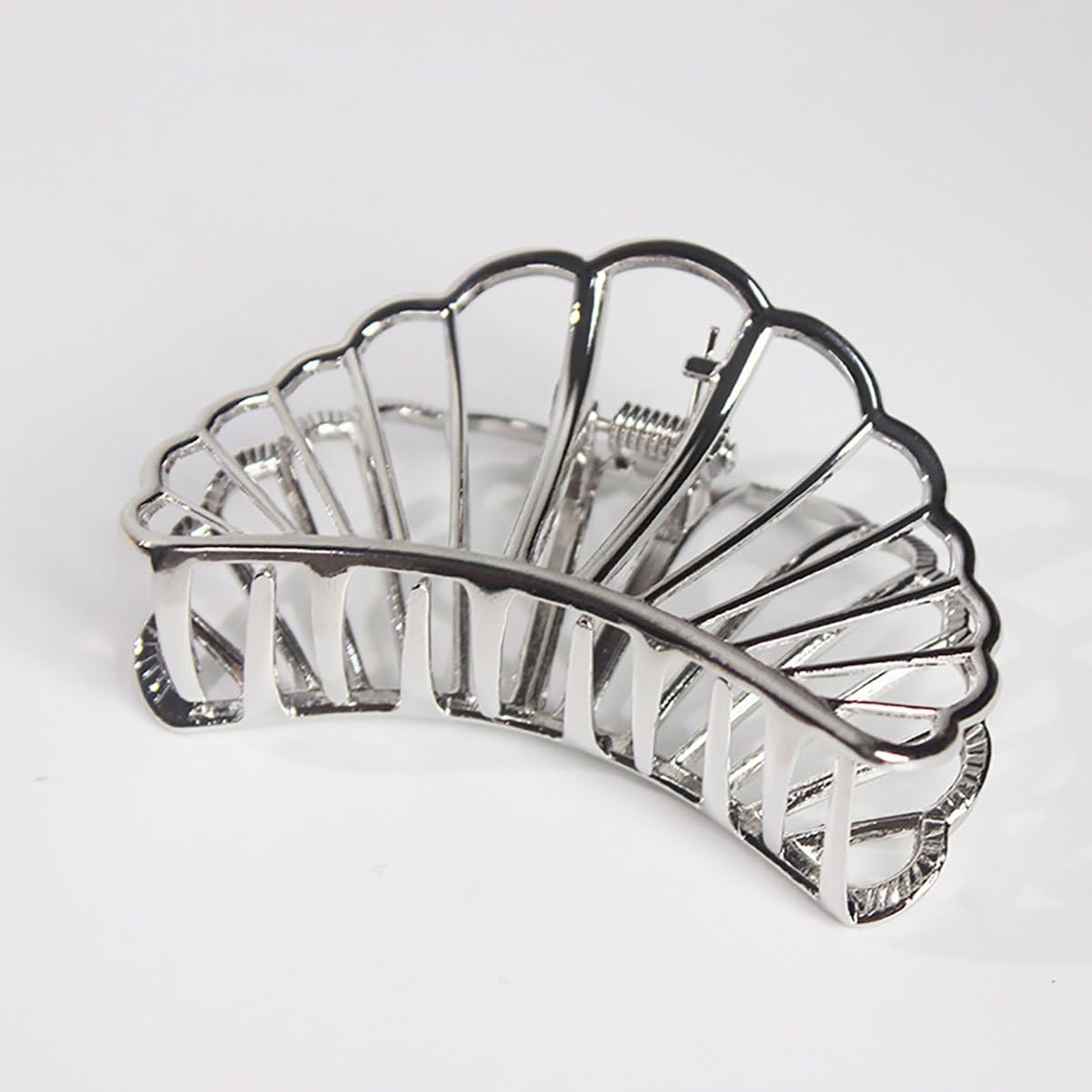 Fodattm Vintage Metal Hair Claw Hair Jaw Clips Hair Clamp Accessories for Girls Women (Sector, Silver) - Image 4