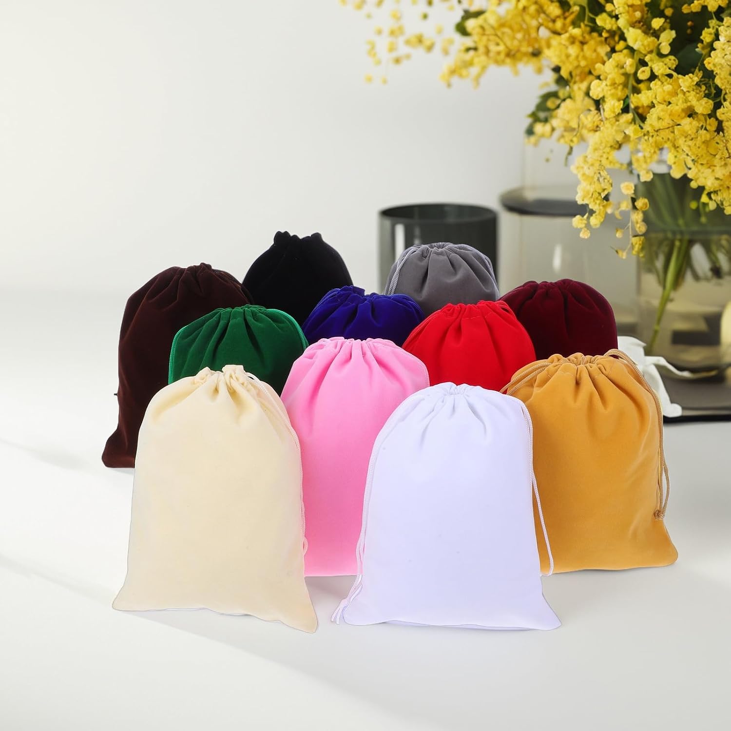 Velvet Drawstring Bags Small Velvet Pouches 11pcs for Jewelry and Accessories with Drawstring Closure, Soft Cloth Material, for Organization and Protection on Occasions