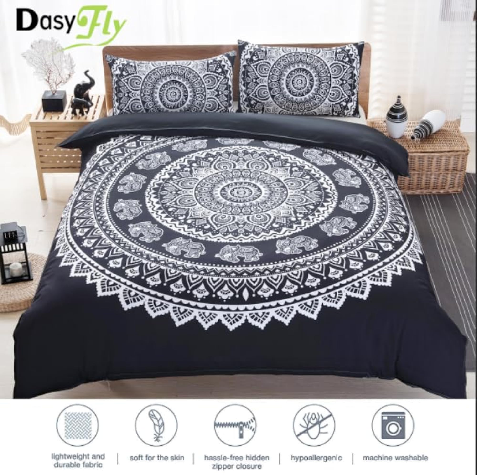 3 Piece Bohemian Duvet Cover Sets Queen Size