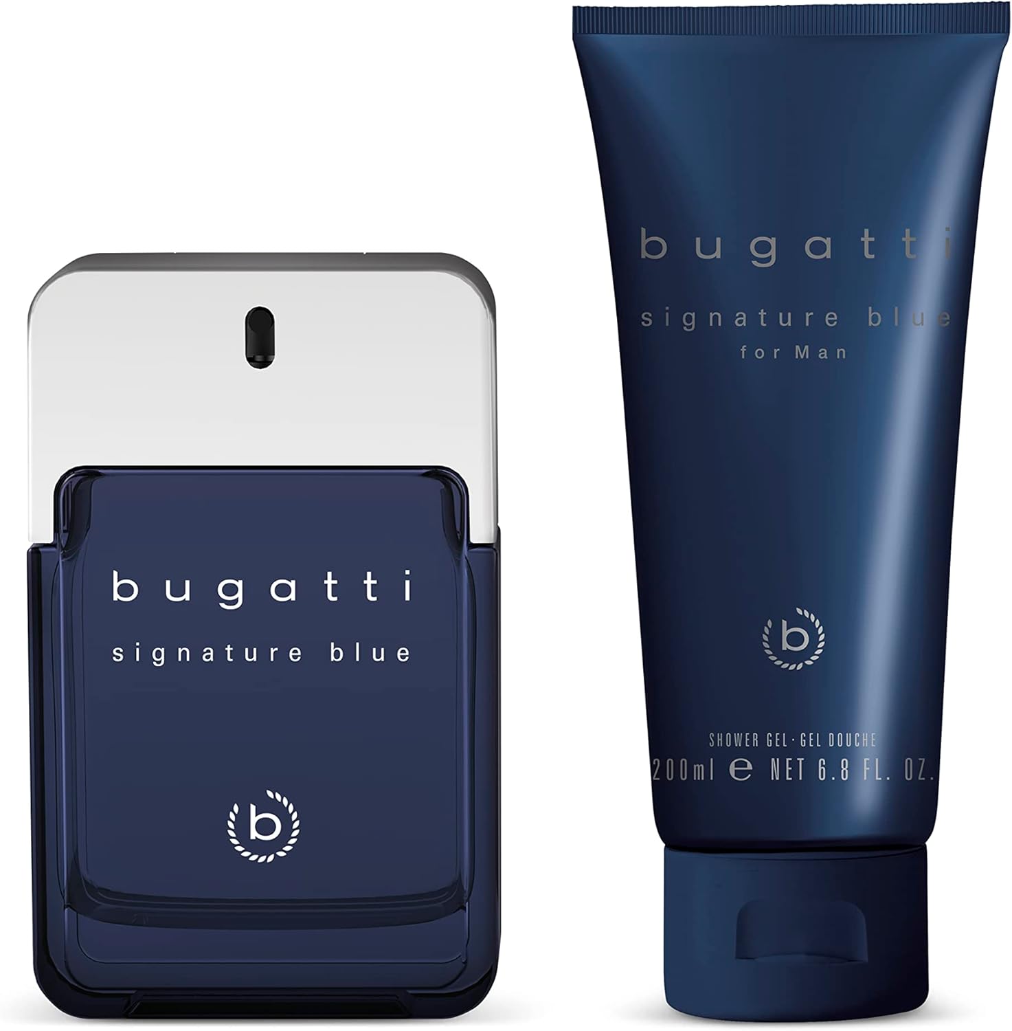 bugatti Signature Blue Cadeauset parfum heren I eau de toilette 100 ml + douchegel 200 ml I aquatisch frisse herengeur I geschenkdoos mannen verzorgingsset met parfum en douchegel I elegant en